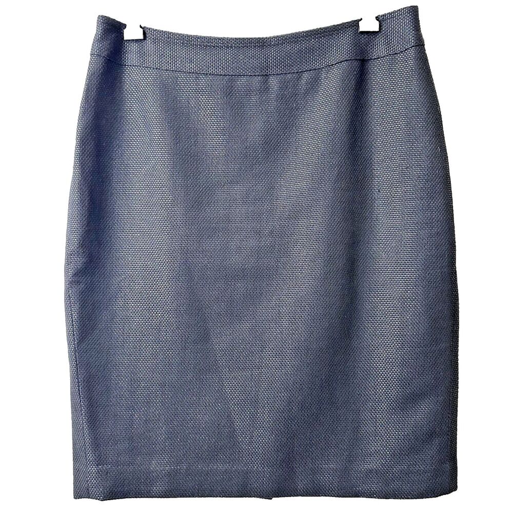 Whistle & Flute Women's Black Textured Cotton Blend Pencil Skirt Sz 8